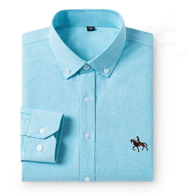 Oxford Cotton Casual Shirt Business - Camisas Oxford masculinas 100% algodão, manga
