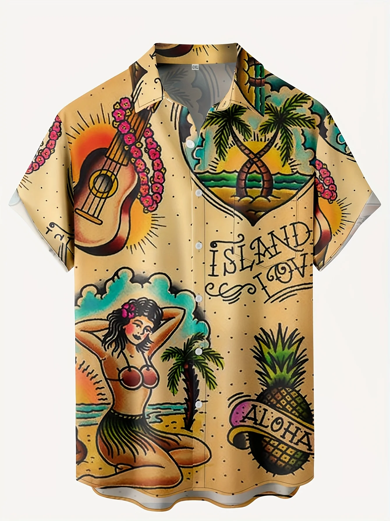 Vintage Hawaiian Floral Shirt - Camisas Havaianas Masculinas com Estampa de