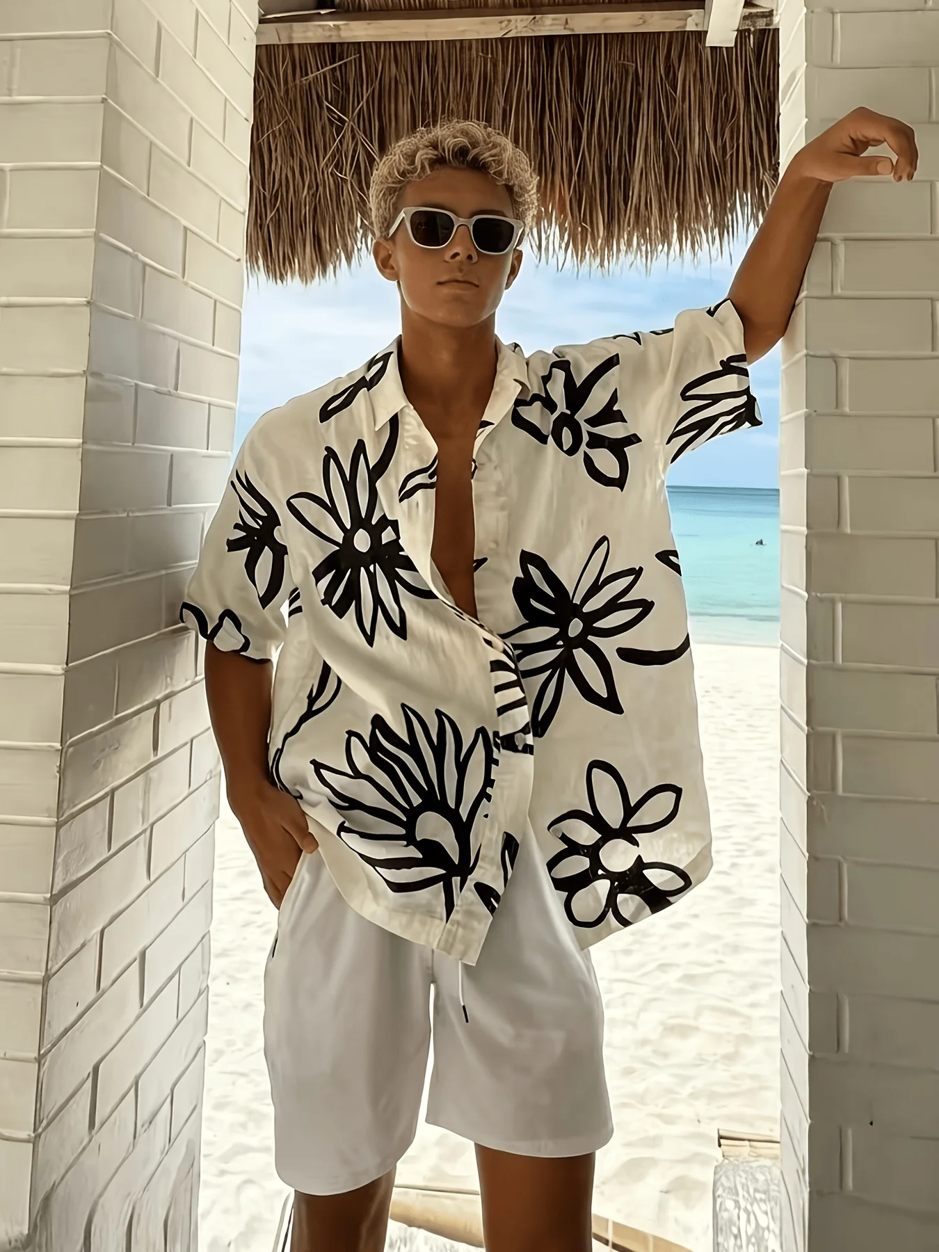 Camisa Aloha Havaiana Oversize - Vintage Hawaiian Floral Shirt avaliação e preço