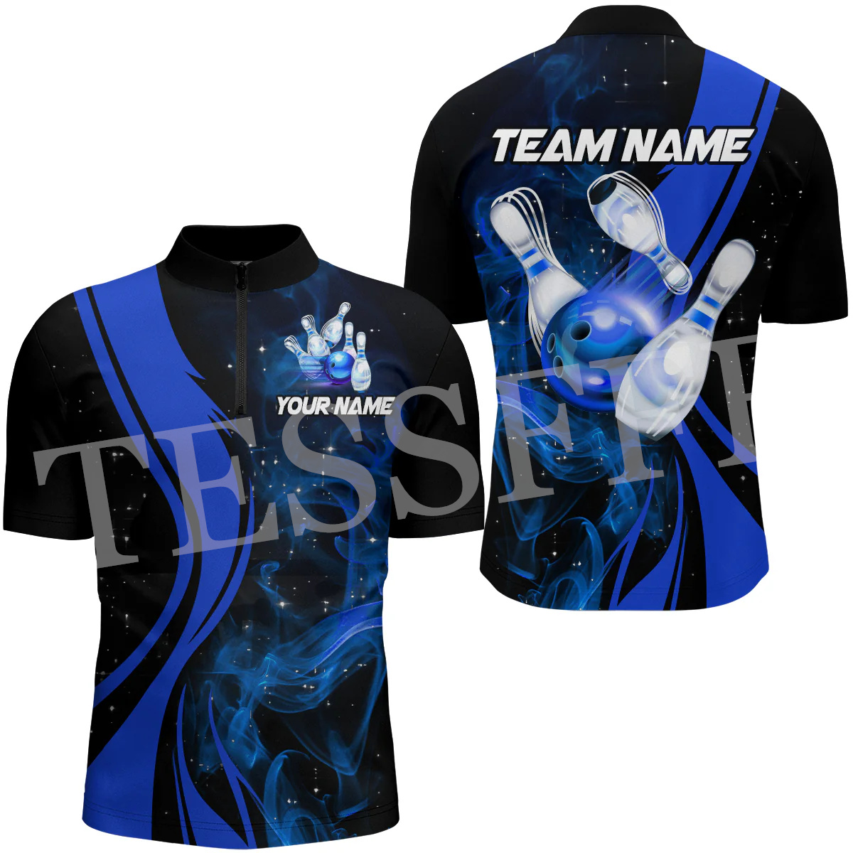 Nome personalizado Zip Polo Je - Short Sleeve Bowling Shirt Retro avaliação e preço