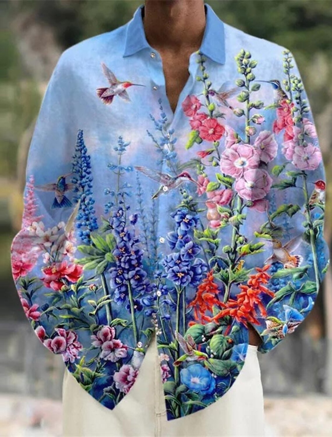 Camisa de linho com estampa gr - Vintage Hawaiian Floral Shirt avaliação e preço