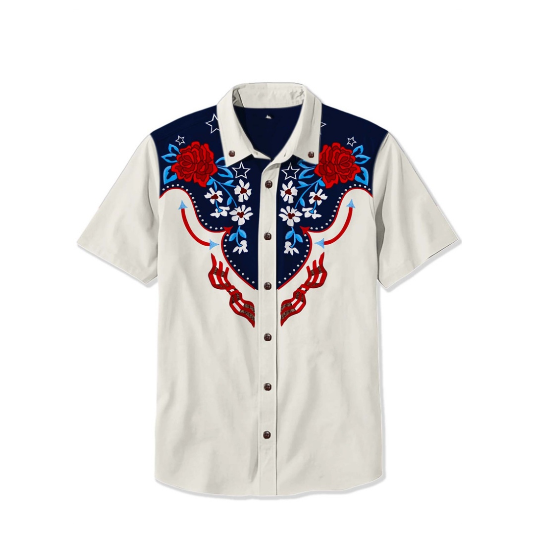 Camisa Masculina Retrô de Mang - Vintage Hawaiian Floral Shirt avaliação e preço