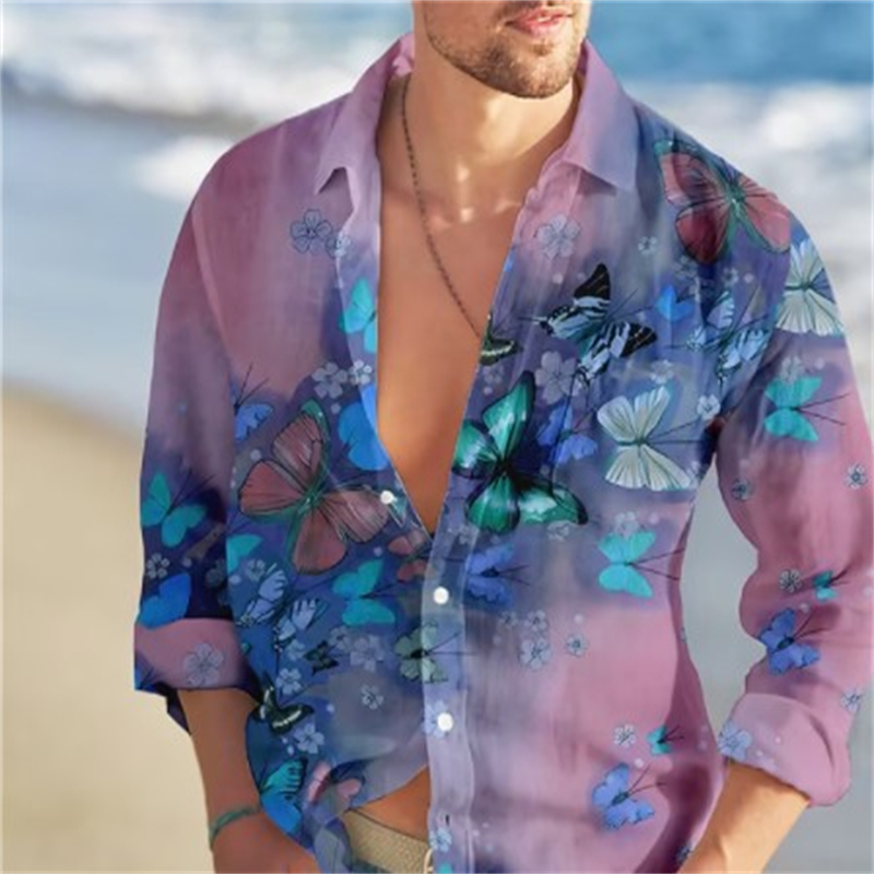 Camisa havaiana borboleta masc - Vintage Hawaiian Floral Shirt avaliação e preço