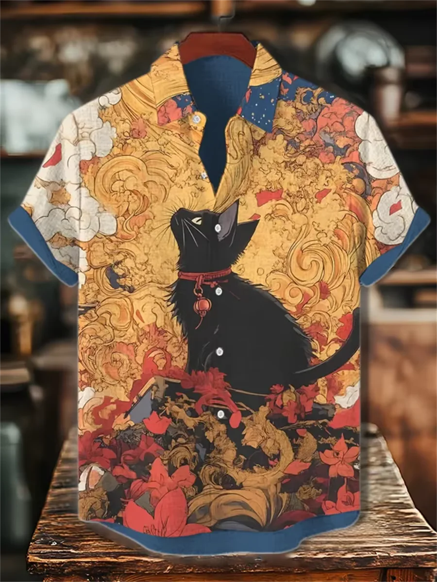 Camisa masculina de manga curt - Vintage Hawaiian Floral Shirt avaliação e preço